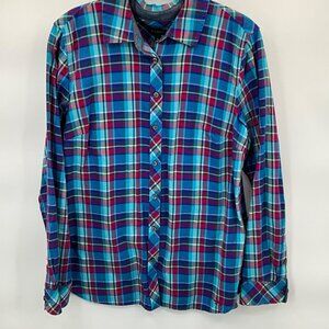 Talbots Women's Medium Plaid Button-Down Shirt